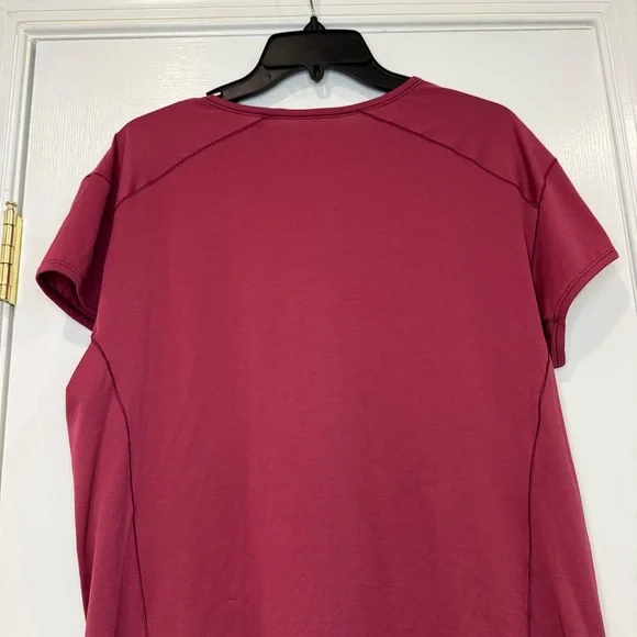 Arc'teryx Kapta Top Short Sleeve Shirt Dark Magenta Pink Womens XL Athletic - Picture 6 of 9